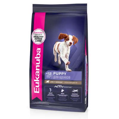 Eukanuba Puppy Medium & Small Lamb корм ГИПОАЛЛЕРГЕННЫЙ для Щенков Средних и Мелких пород (Ягненок)